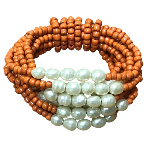 Pearl Bead Multi Strand Bracelet