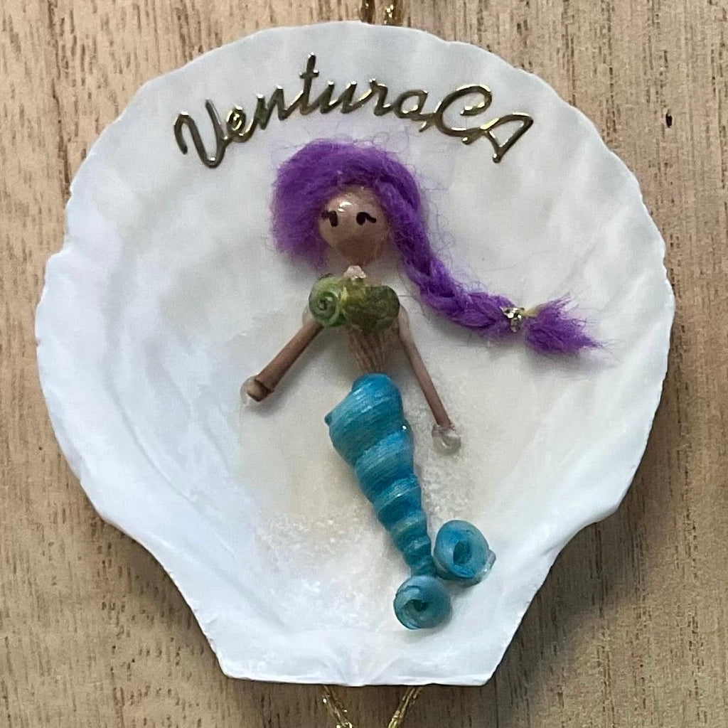 Mermaid Ventura CA Shell Ornament