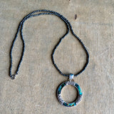 Abalone Circle Pendant Necklace