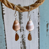 CA Seaglass Shell Earrings