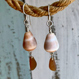 CA Seaglass Shell Earrings