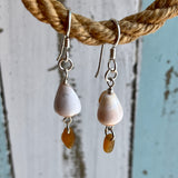 CA Seaglass Shell Earrings