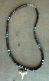 Shark Tooth Turquoise Coconut Bead Necklace