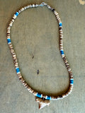 Shark Tooth Turquoise Coconut Bead Necklace