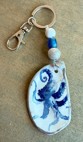 Oyster Shell Keychain