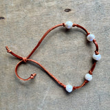 Pearls and Leather Anklet