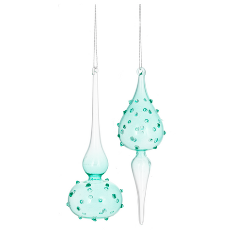 Ocean Bubbles Green Glass Bulb Ornament