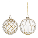 Geometric Frosted Ball Ornament