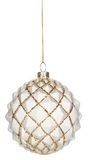 Geometric Frosted Ball Ornament