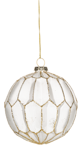 Geometric Frosted Ball Ornament