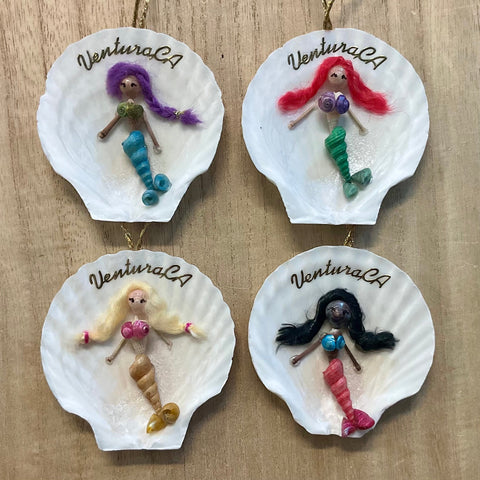 Mermaid Ventura CA Shell Ornament