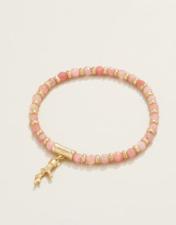 Jeweled Coral Charm Bracelet