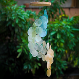 Capiz Colorful Ombré Wood Top Chime