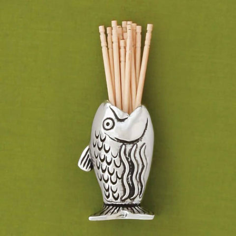 Fish Pewter Toothpick Holder