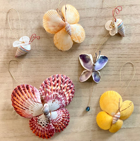 Colorful Butterfly Shell Ornament