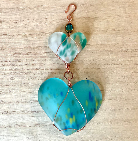 Glass Heart Art Sun-Catcher