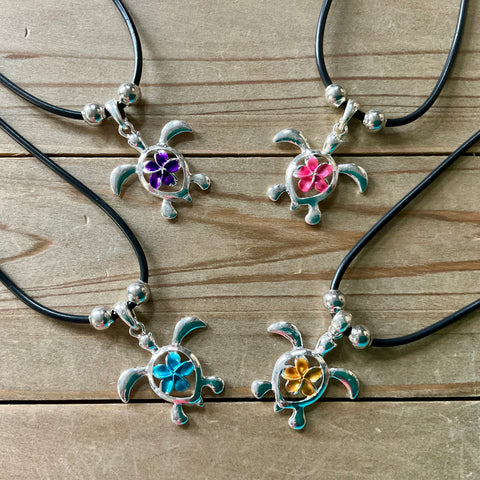 Hibiscus Turtle Necklace