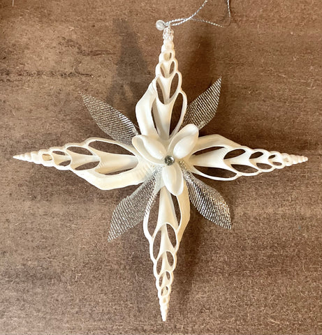 Shimmer Leaf Star Ornament