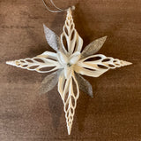 Shimmer Leaf Star Ornament