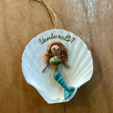 Mermaid Ventura CA Shell Ornament