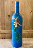 Mermaid Paper Mache Wine Bottle