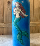 Mermaid Paper Mache Wine Bottle