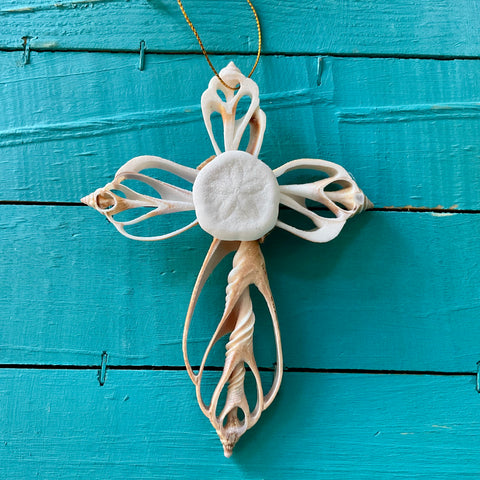 Sand Dollar Cross Ornament