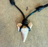 Shark Tooth Black Bead Adjustable Necklace