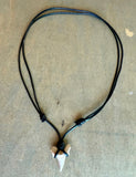 Shark Tooth Black Bead Adjustable Necklace