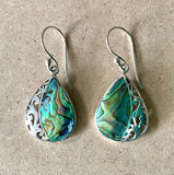 Abalone Filigree Half Drop Earrings