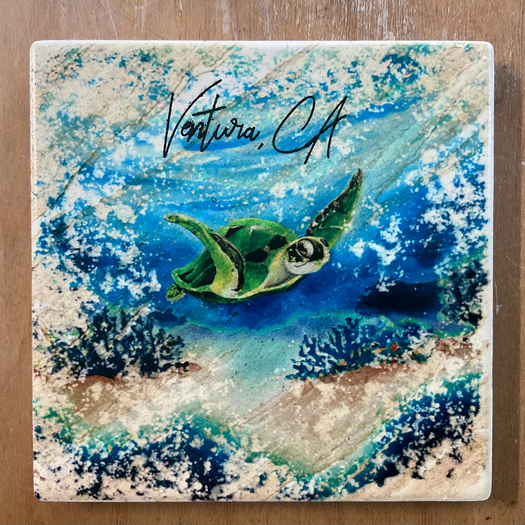 Watercolor Turtle Coaster