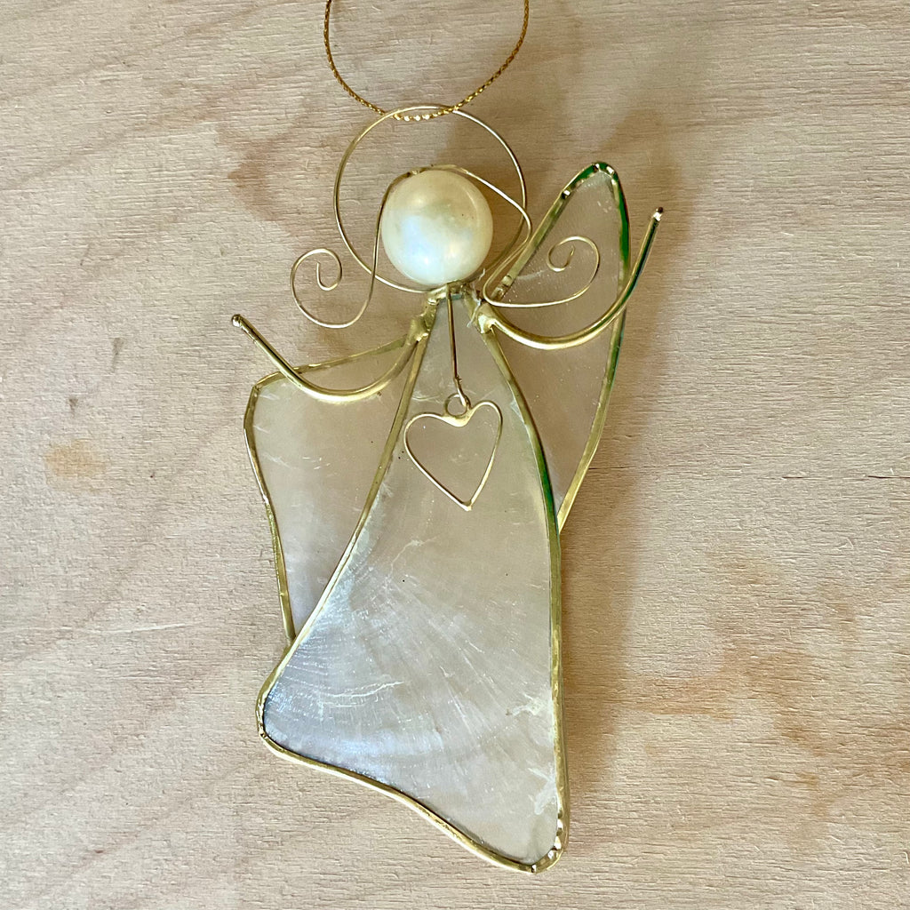 Capiz Charm Angel Ornament