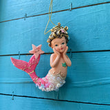Cherub Child Mermaid Ornament