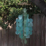 Swirl Rattan Top Capiz Chime