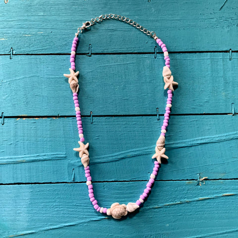 Howlite Starfish & Turtle Necklace