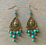 Colorful Peacock Earrings