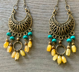 Colorful Peacock Earrings