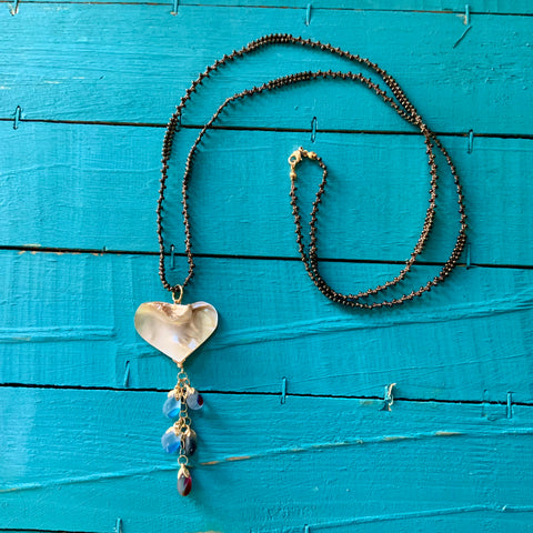 MOP Heart Seaglass Necklace