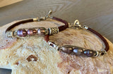 Pearl Trio Leather Bracelet