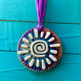 Raku Pottery Medallion Ornaments