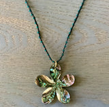 Abalone Flower Silk Beaded Necklace