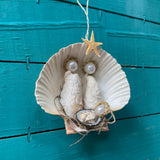 Nativity Oyster Shell Ornament