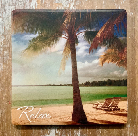 Relax Palm Tree Coaster