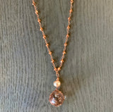 Glass Pendant Pearl Necklace
