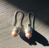 Lavender Pearl Crown Earrings
