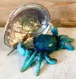 Crab Artist Abalone Figurine