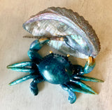 Crab Artist Abalone Figurine