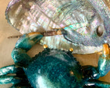 Crab Artist Abalone Figurine