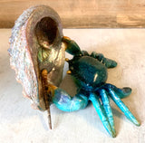 Crab Artist Abalone Figurine