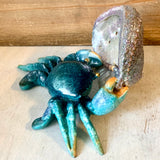 Crab Artist Abalone Figurine